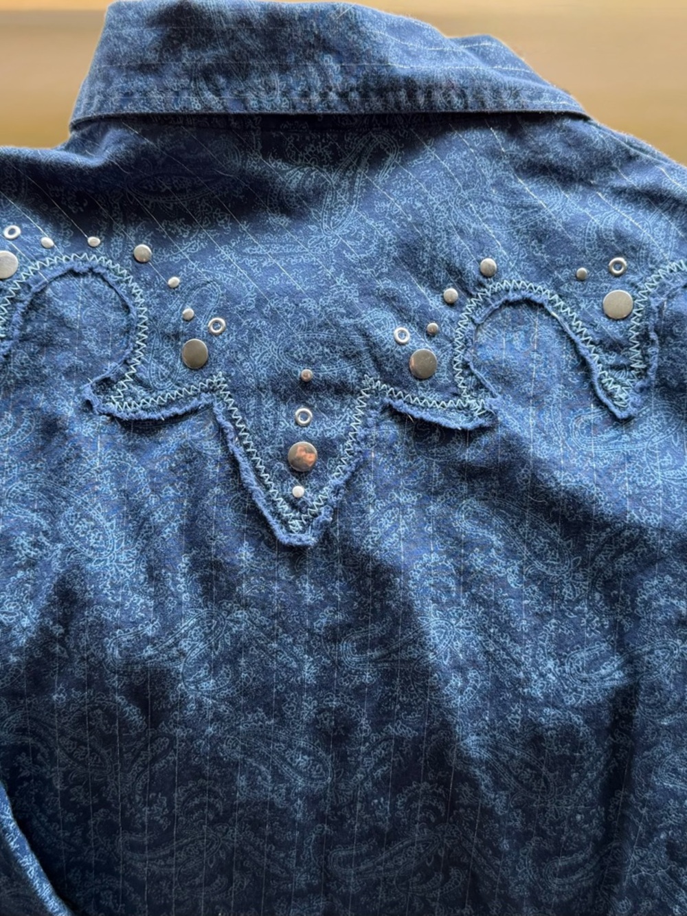 Ariat Dark Blue Western Snap-Front Shirt with Stud Detail - Picture 3 of 5